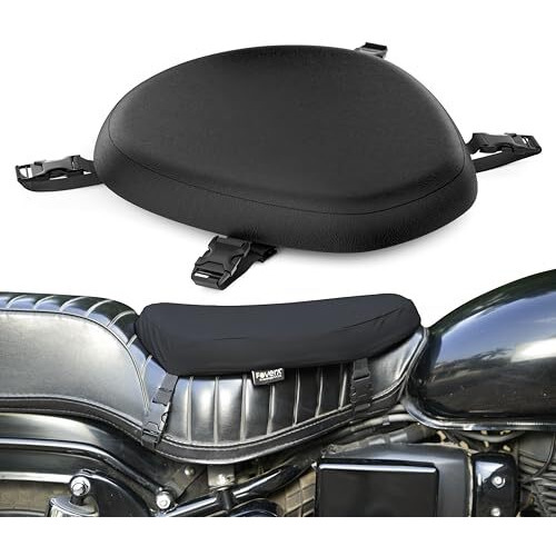 Fovera Memory Foam Motorcycle Seat Cushion - Supports Sit Bones, Tailbone, And Buttock Muscles - Absorbs Micro-Shocks And Road Jerks, Suitable For All Motorbikes, Waterproof