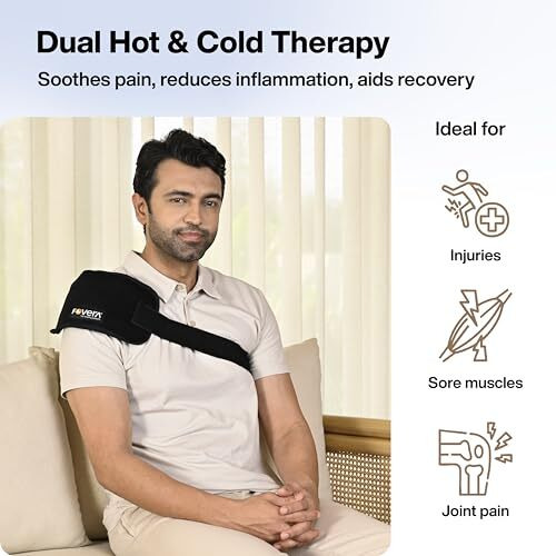 Fovera Reusable Hot & Cold Pack For Muscle Pain Relief & Injury | Ideal For Back, Shoulder & Hip | Long-Lasting Hot & Cold Therapy (Large - 7 X 13 Inch, With Cover)