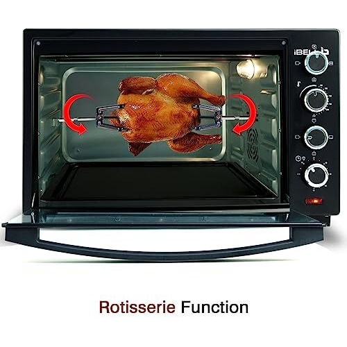 Ibell Eo50Lgdlx Otg 50 Litre,Convection Oven Toaster Griller With Motorized Rotisserie,5 Heating Modes,2000 Watt (Black),2000 Watts,50 Liter
