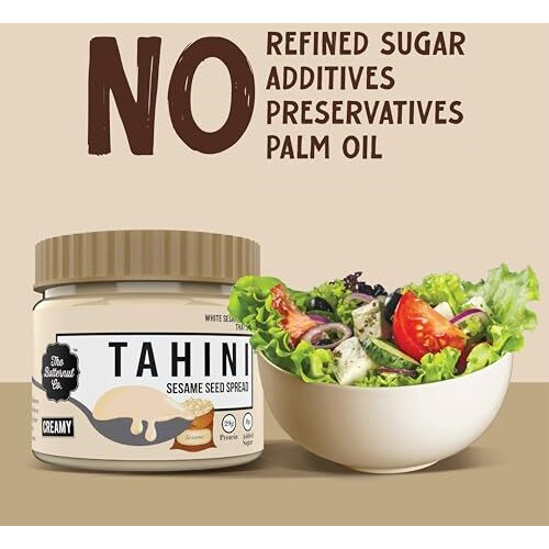The Butternut Co. Tahini Sesame Seed Spread Creamy, 340 Gms (Unsweetened, No Added Sugar, Non-Gmo, Gluten Free, Vegan, High Protein, Keto)