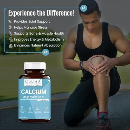 Osoaa Calcium Magnesium Zinc (Zma) With Vitamin D2, K2 & B6 Supplement  Support For Muscle Growth, Bone Strength & Deep Sleep For Men & Women  120 Veg Tablet