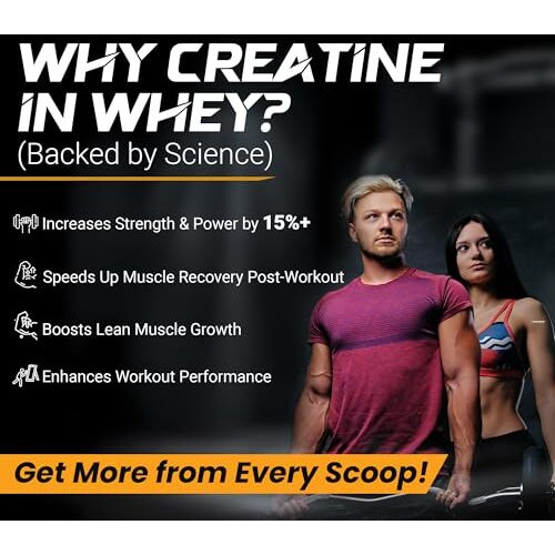 Osoaa Impact Whey Protein 1Kg | Isolate & Concentrate | 24G Protein & 3G Creatine | 5X Digestive Enzymes For Better Absorption | Batchwise Nabl Lab Tested | Flavour - Malai Kulfi