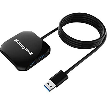 Honeywell Momentum 4-1 Usb 3.0 Hub, 1.2 Meter Cable, Max Current 900Ma, Transmission Speed 5Gbps, Universally Compatible With All Usb Pc, Laptop, Speaker, Mobile, Pen Drive,Hard Drive,Keyboard Printer