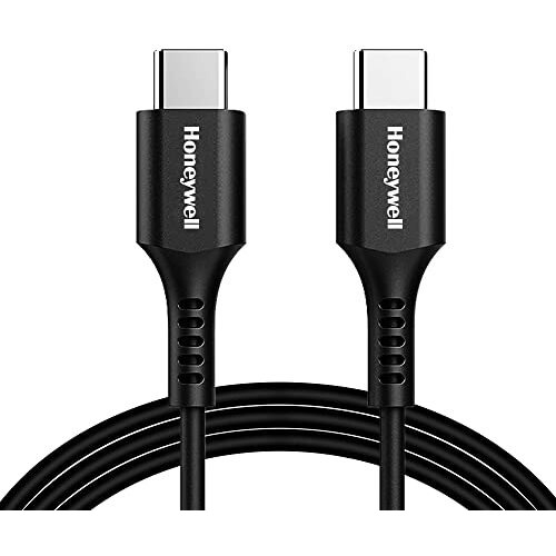 Honeywell Usb Type C To Type C Cable, 6 Feet(1.8M), Pd 60W, Qc 3.0, Fast Charging & Sync Cable, Ultra Soft Silicone Cable For Smartphone, Laptop, Power Bank, Tablet- Black