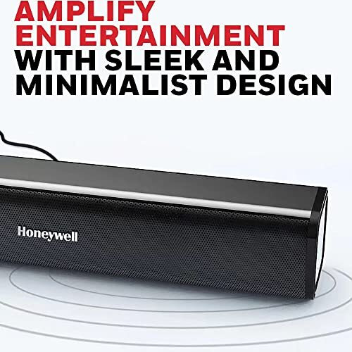 Honeywell Moxie V500 10W Portable Usb Wired Soundbar, Speaker For Pc,Desktop And Laptop With Volume Control And 3.5 Mm Aux,2.0 Channel,52Mmx2 Drivers,Plug &Play,2 Yrs Maufacuturer Warranty