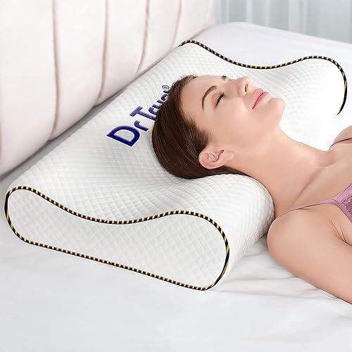 Dr Trust Usa 355 Orthopedic Memory Foam Pillow | Cervical Pillow For Spondylitis Neck & Shoulder Pain Relief | Extra Curve Neck Support For Sleeping, Improves Posture (Size 60 X 36 X 11 Cm)
