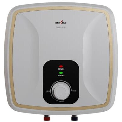 Kenstar Quantum 25-L, 5 Star Rated Storage Square Water Heater With Superior Glassine Coated Tank, Powerful 2000W Heating Element, (White And Orange)
