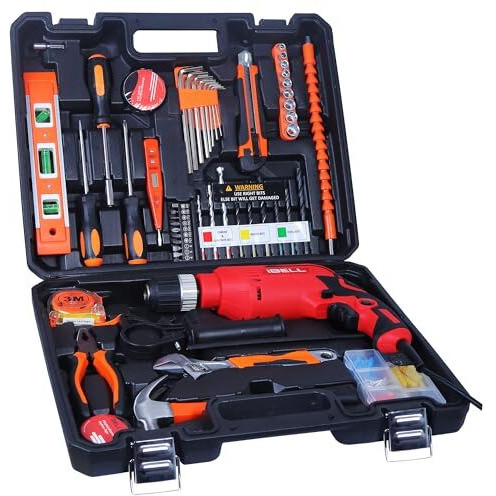 Ibell Professional Tool Kit With Impact Drill Td13-100, 650W, Copper Armature, Chuck 13Mm Keyless Auto, 115 Home Essential Tools/Accessories