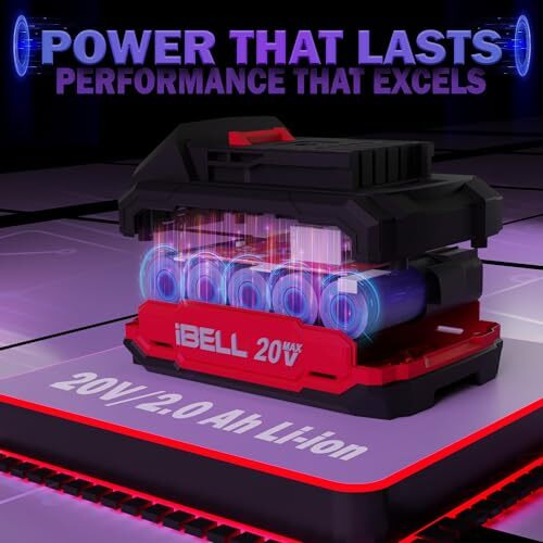 Ibell Bd20-80 2Ah (Bmc) One Power Series 20V Cordless Impact Drill Brushless | Max 80Nm Torque | 1750 Rpm Speed | 13Mm Heavy-Duty Metal Keyless Chuck | 20+3 Clutch Settings | Led Light