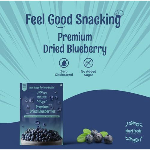 Khari Foods Dried Seedless Blueberries 150G, Rich In Fibre, Vitamins, Healthy Snacks