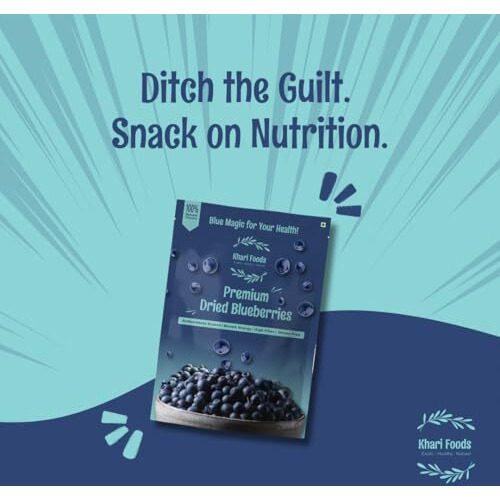 Khari Foods Dried Seedless Blueberries 150G, Rich In Fibre, Vitamins, Healthy Snacks