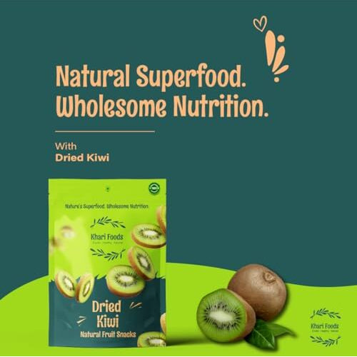 Khari Foods Premium Dried Kiwi 200G, Natural Fruit Snacks, High Fibre, Energy Booster, Naturally Dehydrated, Wholesome Nutrition