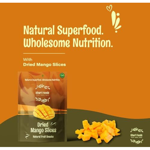 Khari Foods Sliced Dried Mango Fruit 200G, Soft & Juicy Dehydrated Slices, Energy Booster, Fiber Rich, Natural Fruit Snacks, Improves Bone Health