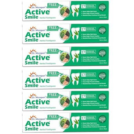 Dr. Morepen Active Smile Toothpaste With Bamboo Brush 100 Gm - Pack Of 6