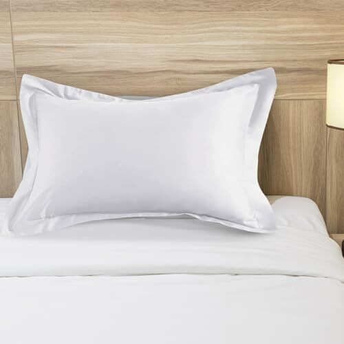 Sleepsia Hotel Flenge Pillows For Sleeping - Ultra Soft Two Bed Pillows For Side, Front And Back Sleepers (White) 60.96Lx40.64Wx12.7H (Set Of 1) - Microfiber Bed Pillow