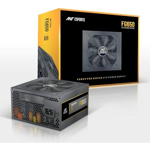 Ant Esports Fg650 Gaming Power Supply I Force Series 80 Plus Gold Certified Psu I 120Mm Silent Fan I 8 Pin (4+4) Cpu Connector I 3 Years Warranty