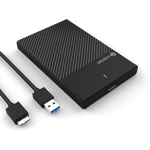 Cablet 2.5 Inch Sata Usb 3.0 Hdd/Ssd Portable External Enclosure For 7Mm And 9.5Mm, Tool-Free Design, Supports Uasp Max 6Tb