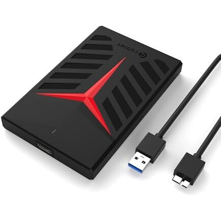 Cablet 2.5 Inch Sata Usb 3.0 Hdd/Ssd Portable External Enclosure For 7Mm And 9.5Mm, Tool-Free Design, Supports Uasp Max 6Tb, Y-Design