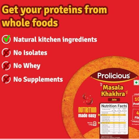 Prolicious 2X Protein Classic Khakhra Combo | Ideal For Weight Management | Plant Based | Pcos Friendly (170G Each, Pack Of 5)