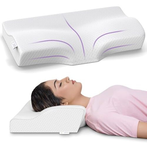 My Armor Cervical Pillow For Neck Pain | 2 Years Warranty | For Spondylitis Neck & Shoulder Pain, Orthopedic Memory Foam Pillow For Sleeping, Regular Size - 18.5X11X3.5 Inch, White - Pack Of 1