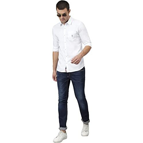 Thomas Scott Mens | Full Sleeve | Solid | Regular Fit | 100% Cotton | Spread Collar | Casual | Shirt (Ghost White_Xl)