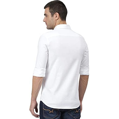 Thomas Scott Mens | Full Sleeve | Solid | Regular Fit | 100% Cotton | Spread Collar | Casual | Shirt (Ghost White_Xl)