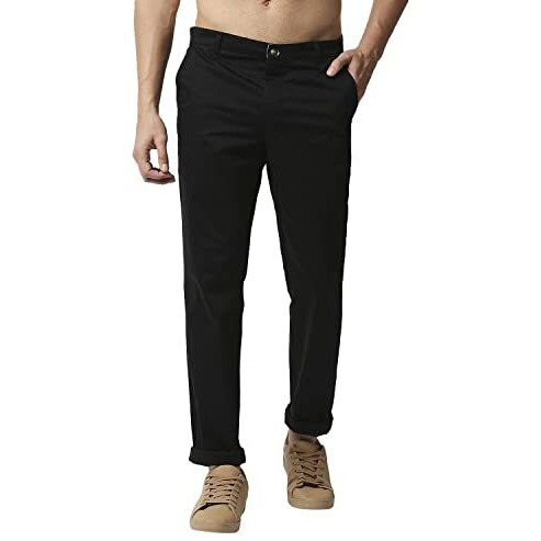 Thomas Scott Men Millennium Slim Fit Chino Pants Black