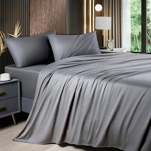 Mush 100% Bamboo King Size Bed Sheet 108X108 Inches | 400Tc Bedsheet For Double Bed | Ultra Soft, Natural Breathable & Cooling Double Bed Luxury Sheets