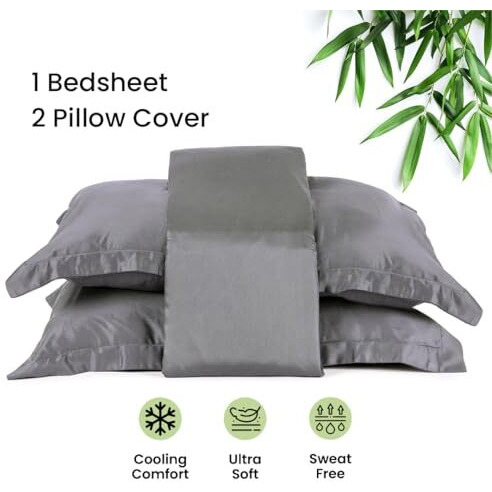 Mush 100% Bamboo King Size Bed Sheet 108X108 Inches | 400Tc Bedsheet For Double Bed | Ultra Soft, Natural Breathable & Cooling Double Bed Luxury Sheets