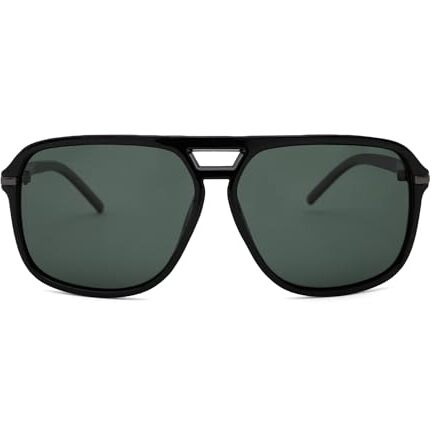 Intellilens | Branded Latest And Stylish Sunglasses | Polarized And 100% Uv Protected | Light Weight, Durable, Premium Looks | For Men & Women | Blackish Green Lenses | Pilot | Medium
