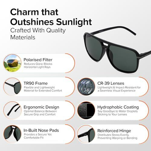 Intellilens | Branded Latest And Stylish Sunglasses | Polarized And 100% Uv Protected | Light Weight, Durable, Premium Looks | For Men & Women | Blackish Green Lenses | Pilot | Medium