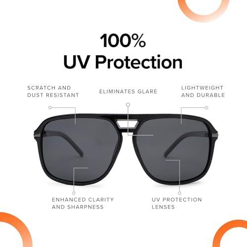 Intellilens | Branded Latest And Stylish Sunglasses | Polarized And 100% Uv Protected | Light Weight, Durable, Premium Looks |Women | Black Lenses | Pilot | Medium