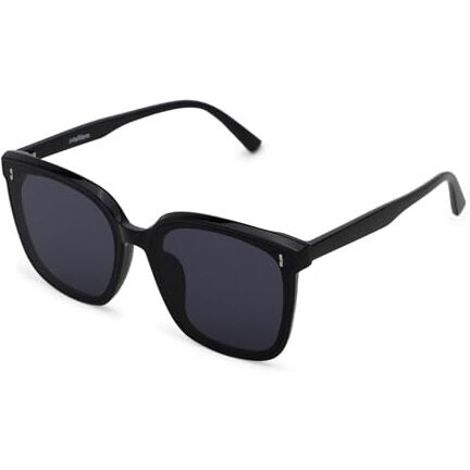 Intellilens | Branded Latest And Stylish Sunglasses | 100% Uv Protected | Light Weight, Durable, Premium Looks | Men & Women | Black Lenses | Wayfarer | Medium