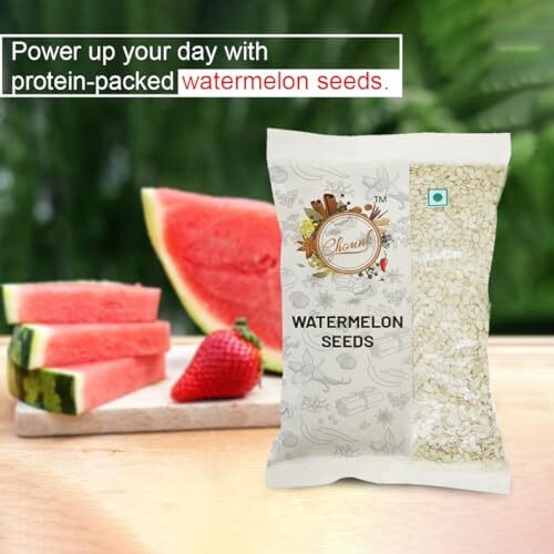Chounk Edible Raw Water Melon Seeds | Magaj Seed Pack | Tarbuj Ke Beej | Rich In Protein | Potassium | Magnesium & Iron | Raw Watermelon Seeds For Eating | Healthy Food | 100 Gms