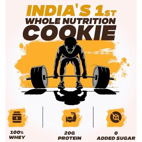 Beyond Food Whey Protein Cookies (Pack Of 6) | 20G Protein Each | Zero Added Sugar, Gluten-Free | No Maida, No Preservatives | Choco Almond Crunch | Healthy Biscuits For Adults & Kids