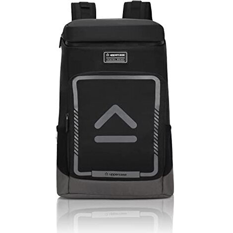 Uppercase 23L Tall Boy Laptop Backpack| Up To 15'' | 3X More Water Resistant Sustainable Office Bag |With Rain-Proof Zippers |Sturdy College Bag/Travel Bag For Men & Women | 750 Days Warranty (Black)