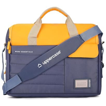 Uppercase 14L Omega 03 Professional Laptop Messenger Bag | Up To 15.6''| 3X More Water Resistant| With Rainproof Zippers| Tablet Compartment| Multiple Organisers| Office Bag For Men & Women (Blue)