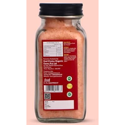 God Choice Organic Farms - Himalayan Pink Salt 360Gm | Premium Sendha Namak | Unprocessed | Low Sodium (Pack Of 2)