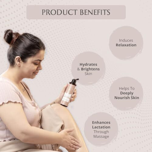 Areoveda Pain Relief, Post Natal Massage Oil (50Ml) With A2 Ghee, Ashwagandha Extract, Almond Oil & Shatavari | Post-Delivery Care Oil For Deep Moisturisation & Relaxation | Massaging Supports Lactation | Lab Tested, Ecocert Certified, & Ewg Verified