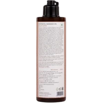 Areoveda Pain Relief, Post Natal Massage Oil (200Ml) With A2 Ghee, Ashwagandha Extract, Almond (Badam) Oil & Shatavari | Post-Delivery Care Oil For Deep Moisturisation & Relaxation | Massaging Supports Lactation | Lab Tested, Ecocert Certified, & Ewg Verified | Non-Greasy & Non-Sticky.