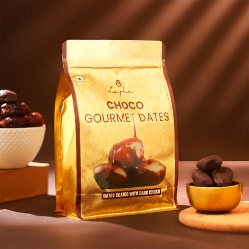 Loyka Choco Gourmet Dates - Gifting Hamper - Seedless Chocolate Coated Khajoor - Dry Fruit Gift Box - 200Gm