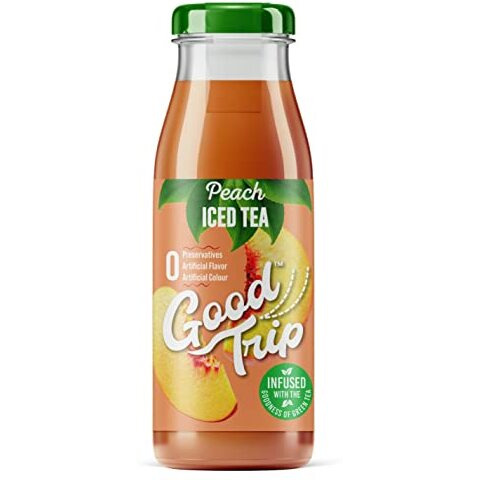 Good Trip Ice Tea (Pack Of 6-300Ml Each) | Freshly Brewed Drink | Hydration For Summers | Black & Green Ice Tea | Ready To Drink Iced Tea (Peach)