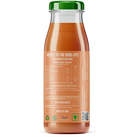 Good Trip Ice Tea (Pack Of 6-300Ml Each) | Freshly Brewed Drink | Hydration For Summers | Black & Green Ice Tea | Ready To Drink Iced Tea (Peach)