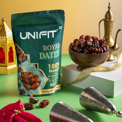 Unifit Royal Dates | Premium Uae Dates | 100% Natural & Nutritious | High Dietary Fiber | No Added Sugar Or Preservatives | Rich In Energy & Essential Nutrients | Khajoor (500G)