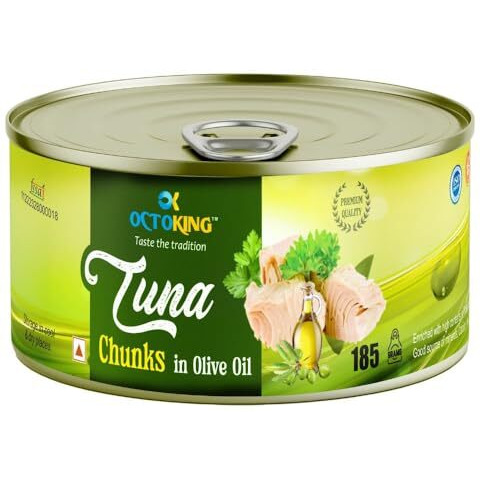 Octoking Canned Tuna Chunks In Olive Oil 185G Pack Of 3