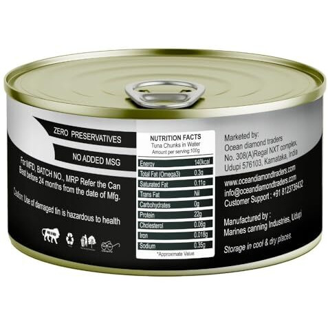 Octoking Canned Tuna Chunks In Spring Water, 185G, Pack Of 3