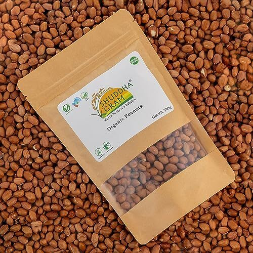 Shuddha Gram Organic Peanuts | Groundnuts - 500G | Unpolished 100% Naturally Processed Raw Groundnut (Moongfali Dana)