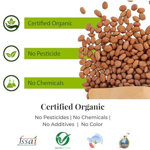 Shuddha Gram Organic Peanuts | Groundnuts - 500G | Unpolished 100% Naturally Processed Raw Groundnut (Moongfali Dana)