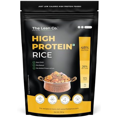 The Lean Co. High Protein Rice 700 G | 48% Protein, 1% Fat | Low Carb | Vegan | No Preservatives | Non Fried No Msg | Rich In Micro Nutrients