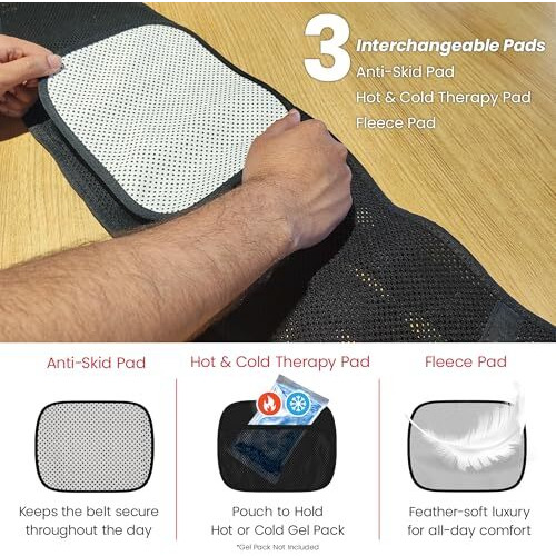 Antara Ageasy Spine Pro Max Belt With 3 Interchangeable Pads | Back Support With Hot/Cold Therapy | Lumbar Support Belt For Lower Back Pain, Muscle Strain, Sciatica, Posture & Spinal Recovery, Osteoporosis | Orthopedic Ls Belt For Men & Women (L)